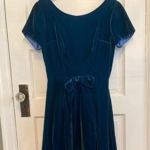 Vintage blue velvet dress